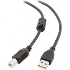 Кабель USB 2.0 AM - USB BM, 1 м, черный, Maxxter, ферритовый фильтр (UF-AMBM-1M)