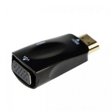 Переходник HDMI (M) - VGA (F), Cablexpert, черный, 3.5 мм для передачи звука (AB-HDMI-VGA-02)
