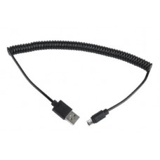 Кабель USB 2.0 AM - microUSB (5P), 1.8 м, черный, Cablexpert, спиральный (CC-mUSB2C-AMBM-6)