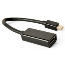 Переходник miniDisplayPort (M) - DisplayPort (F), Cablexpert, черный, 10 см, 4K (A-mDPM-DPF4K-01)
