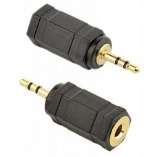 Переходник звуковой, 2.5 мм (M) - 3.5 мм (F), черный, Cablexpert (A-3.5F-2.5M)