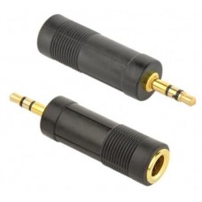 Переходник звуковой, 6.35 мм (F) - 3.5 мм (M), черный, Cablexpert (A-6.35F-3.5M)