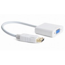 Переходник DisplayPort (M) - VGA (F), Cablexpert, белый, 15 см (A-DPM-VGAF-02-W)