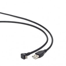 Кабель USB 2.0 AM - microUSB (5P), 1.8 м, черный, Cablexpert, угловой разъем (CCP-mUSB2-AMBM90-6)