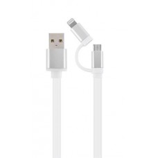 Кабель USB AM - Lightning / microUSB, 1 м, белый, Cablexpert (CC-USB2-AM8PmB-1M-SV)