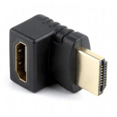 Переходник HDMI (M) - HDMI (F), Cablexpert, черный, угловой разъем (A-HDMI270-FML)