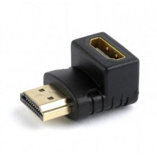 Переходник HDMI (M) - HDMI (F), Cablexpert, черный, угловой разъем (A-HDMI90-FML)