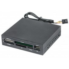 Кардридер 3.5' Gembird, черный, SD / microSD / xD / MS / M2 / CF / USB 2.0 (FDI2-ALLIN1-02-B)