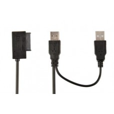 Адаптер USB Cablexpert, черный, USB 2.0 - DVD SATA SlimLine (13-pin), 50 см, дополнительный USB для питания (A-USATA-01) Адаптер USB Cablexpert, черный, USB 2.0 - DVD SATA SlimLine (13-pin), 50 см, дополнительный USB для питания (A-USATA-01)
