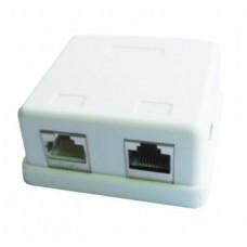 Розетка RJ45 (сетевая), 2-портовая FTP, белая, 5E категория, Cablexpert (NCAC-HS-SMB2)