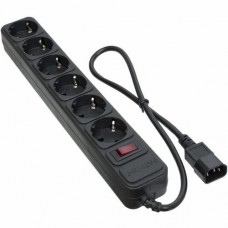 Фильтр сетевой для ИБП Patron, 6 розеток, 0.5 м, черный, 10А, до 2.2 кВт, выключатель, заземление, 3x1 мм? (SP-1062U)
