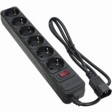 Фильтр сетевой для ИБП Patron, 6 розеток, 1 м, черный, 10А, до 2.2 кВт, выключатель, заземление, 3x1 мм? (SP-1063U)