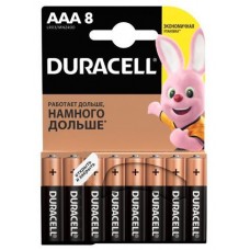 Батарейка AAA (LR03), щелочная, Duracell Duralock Basic, 8 шт, 1.5V (MN2400 8BL)