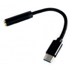 Кабель-переходник звуковой, Type-C (M) - 3.5 мм (F), 12 см, черный, Extradigital (KBA1760)