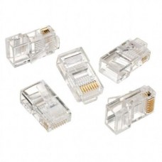 Коннектор RJ45, UTP, 100 шт, Clear, Cat. 5e, Cablexpert, позолоченые контакты (LC-8P8C-001/100)