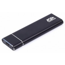 Карман внешний AgeStar, черный, M.2, Type-C 3.1 Gen2, 1xM.2 SATA, формат 2230/2242/2260/2280, алюминевый корпус (3UBNF5C)