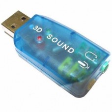 Звуковая карта USB 2.0, 5.1, Dynamode 3D Sound, синий, 90 дБ, Xear 3D, Blister (USB-SOUNDCARD2.0)