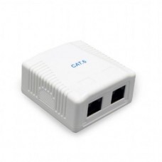 Розетка RJ45 (сетевая), 2-портовая FTP, белая, 6E категория, Cablexpert (NCAC-2F6-01)