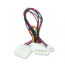 Переходник питания Molex (M) - Molex (F) + 3-pin Fan, 15 см, Cablexpert (CC-PSU-5)