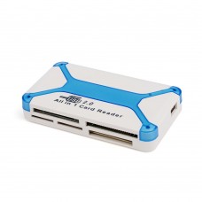 Кардридер USB Atcom TD2070, белый/синий, USB 2.0 - microSD / SD / MS / M2 / xD / CF (10770)