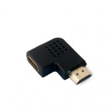 Переходник HDMI (M) - HDMI (F), Extradigital, черный, угловой разъем (KBH1814)