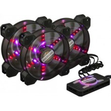 Вентилятор 120 мм, Frime набор RGB-вентиляторов + Fun hub + ДУ Frime Iris Flicker KIT, 1200 ±10% об/мин, питание 6pin,