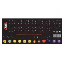 Наклейка на клавиатуру SampleZone, оранжевый/белый, непрозрачная, Укр / Рус / Англ (SZ-BK-RS)