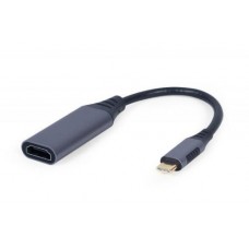 Переходник Type-C (M) - HDMI (F), Cablexpert, черный, 15 см, 4K / 60 Гц (A-USB3C-HDMI-01)