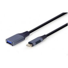 Кабель USB AF - Type-C, 15 см, черный, Cablexpert (A-USB3C-OTGAF-01)