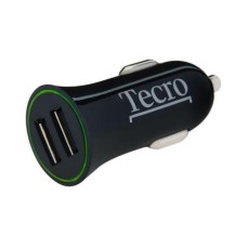 Автомобильное зарядное устройство Tecro, черный, DC 12/24 В, 2xUSB, 2.1A (TCR-0221AB)