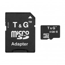 Карта памяти microSDHC, 4Gb, T G, Class10, SD адаптер (TG-4GBSDCL10-01)