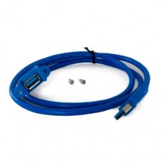 Кабель USB 3.0 AM - USB AF, 1 м, синий, Extradigital, с креплением (KBU1878)