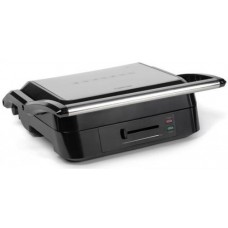 Электрогриль Holmer HCG-20R серебристый, 2200W, закрытый (двусторонний), нагревательные панели 30х23см, съемные пластины, поддон