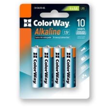 Батарейка AA (LR6), щелочная, ColorWay Alkaline Power, 4 шт, 1.5V, Blister (CW-BALR06-4BL)