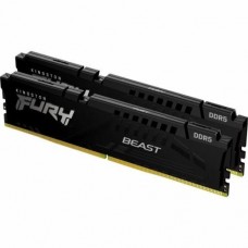 Память 16Gb x 2 (32Gb Kit) DDR5, 5600 MHz, Kingston Fury Beast, черный, 36-38-38, 1.25V, с радиатором (KF556C36BBEK2-32)