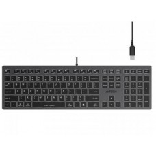 Клавиатура A4Tech FX60H 'Fstyler', черный/Grey, USB, белая LED подсветка, ультратонкая, переключатели Scissor, 2xUSB, 12