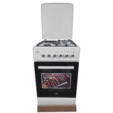 Плита комбинированная Castle CPEG-50W, белый, поворотные переключатели, 3 газ+1 электр (1000Вт) конфорки, автоподжиг