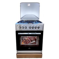 Плита комбинированная Castle CPG-60X, Steel, варочная поверхность с духовкой, поворотные переключатели, 4 газовые конфорки,