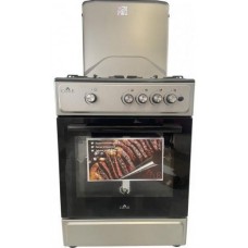 Плита газовая Castle CG-50B, черный/Grey, поворотные переключатели, 4 газовые конфорки, автоподжиг интегрированный, решетка