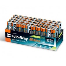 Батарейка AAA (LR03), щелочная, СolorWay Alkaline Power, 40 шт, 1.5V, Color box (CW-BALR03-40CB)