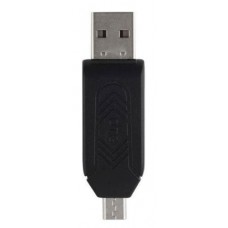 Кардридер USB STLab U-375, черный, microUSB / USB 2.0 - microSD / SD
