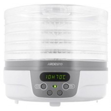 Сушилка овощей и фруктов Ardesto FDB-5321T, белый, 250W, управление электронное, 5 лотков, высота сушильного поддона 3см, диаметр