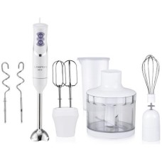 Блендер Liberton LHB-0302 белый, 600W, погружной, плавная регулировка скорости, аксессуары: венчик для взбивания, мерный стакан
