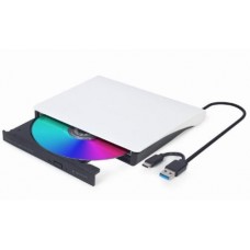 Внешний оптический привод Gembird, белый, DVD+/-RW, USB 3.1 / Type-C (DVD-USB-03-BW)