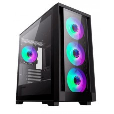 Корпус GameMax Defender TG черный, без БП, Mini Tower, Micro ATX / Mini ITX, 1xUSB 3.1, 2xUSB 2.0, 4x120 мм LED, 461x210х450 мм