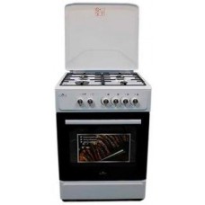 Плита газовая Castle CG-60W, белый, поворотные переключатели, 4 газовые конфорки, автоподжиг интегрированный, решетка