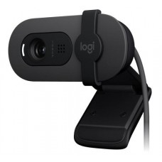 Веб-камера Logitech Brio 100, графитовый, 1920x1080 / 30 fps, фиксированный фокус, микрофон, угол обзора 58°, RightLight 2, USB, 1