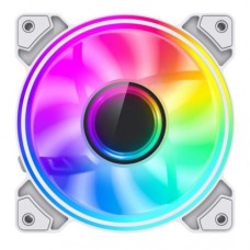 Вентилятор 120 мм, GameMax Dual Ring Infinity, белый, 120х120х25 мм, ARGB подсветка, 1200 об/мин, 30 дБ, 3-pin/Molex / 3-pin ARGB