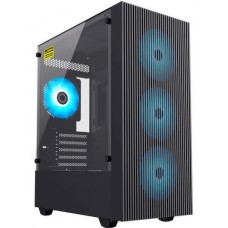 Корпус GameMax Edge черный, без БП, Mini Tower, Micro ATX / Mini ITX, 1xUSB 3.0, 2xUSB 2.0, 1x120 мм LED ARGB, 380x200х450 мм
