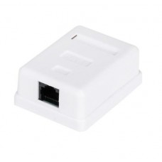 Розетка RJ45 (сетевая), 1-портовая UTP, белая, 6E категория, Atcom (60251)